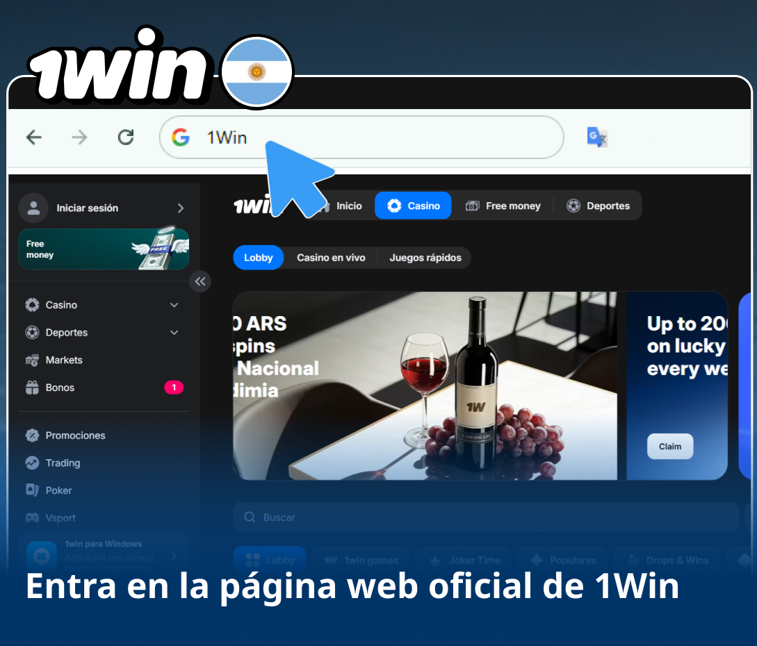 Acceso directo al portal autorizado de 1Win Argentina