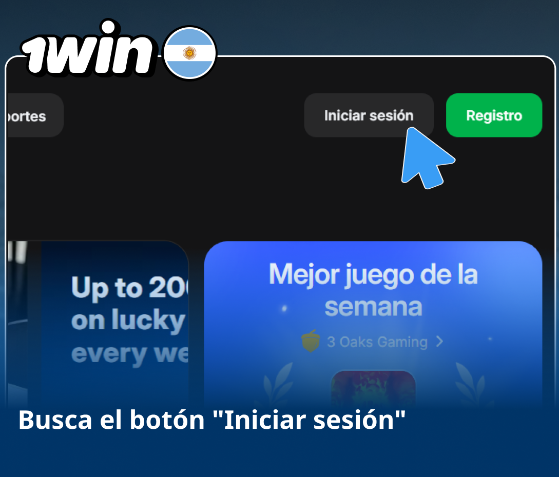 Ubicación del acceso para entrar a tu cuenta