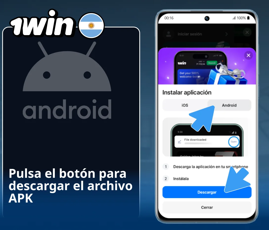 Inicio de bajada del instalador APK